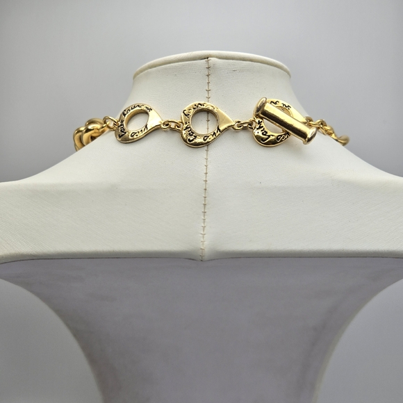 YSL Yves Saint Laurent Animal Pendant Necklace Chunky Goldtone Statement Mogul - Picture 2 of 7